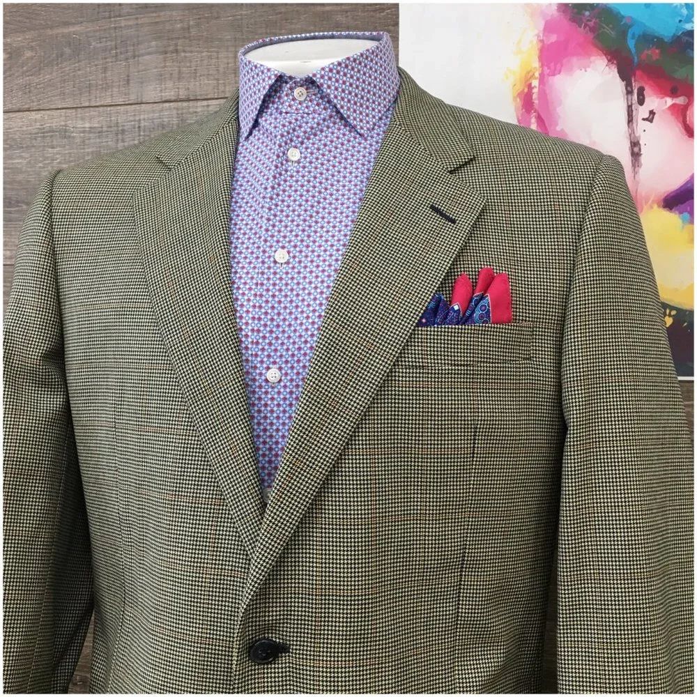 Hickey Freeman Mens Blazer Sport Coat Two Button Jacket Wool 42L Casual Suit VTG